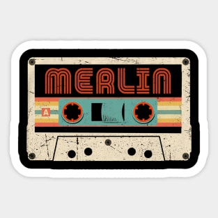 Merlin Vintage Proud Name Personalized Birthday Retro Sticker